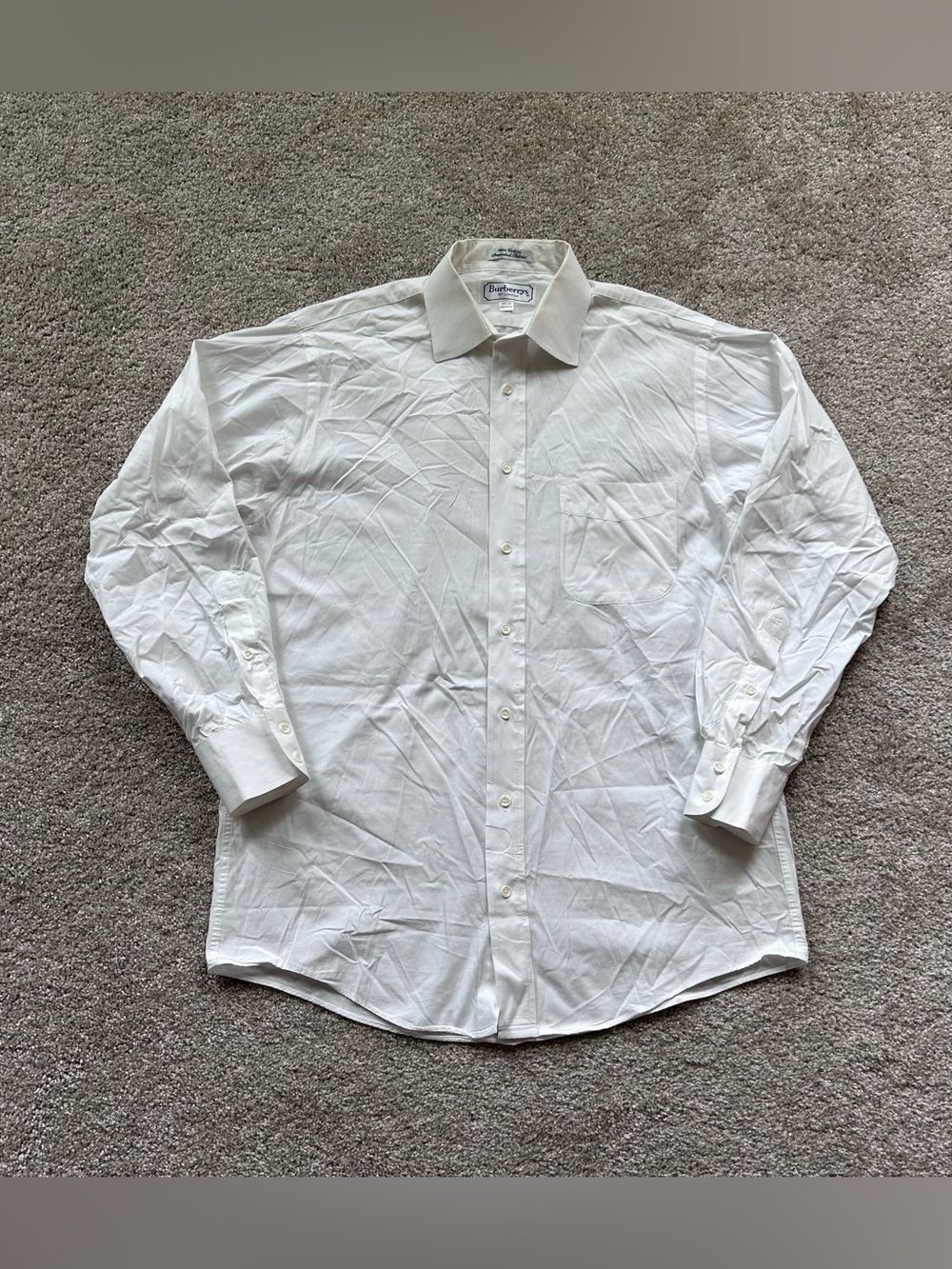 Vintage Men’s Burberrys of London White Dress Shirt 15.5 x 33 Made in USA Cotton